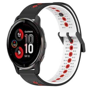 For Garmin Venu 2 Plus 20mm Tricolor Breathable Silicone Watch Band(Black+White+Red)