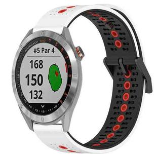 For Garmin Approach S40 20mm Tricolor Breathable Silicone Watch Band(White+Black+Red)