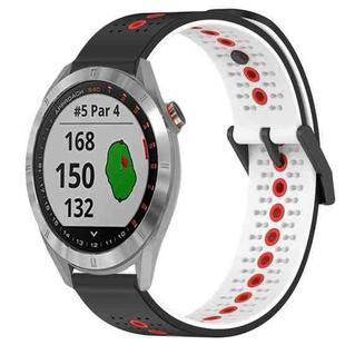 For Garmin Approach S40 20mm Tricolor Breathable Silicone Watch Band(Black+White+Red)