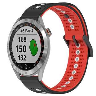 For Garmin Approach S40 20mm Tricolor Breathable Silicone Watch Band(Black+Red+White)