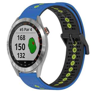 For Garmin Approach S40 20mm Tricolor Breathable Silicone Watch Band(Blue+Black+Lime)