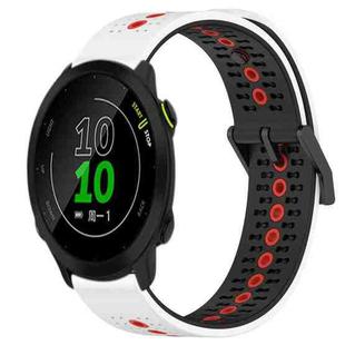 For Garmin Forerunner 158 20mm Tricolor Breathable Silicone Watch Band(White+Black+Red)