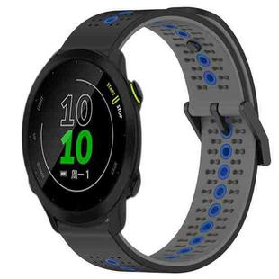 For Garmin Forerunner 158 20mm Tricolor Breathable Silicone Watch Band(Black+Grey+Blue)