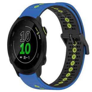 For Garmin Forerunner 158 20mm Tricolor Breathable Silicone Watch Band(Blue+Black+Lime)