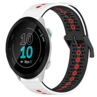 For Garmin Forerunner 55 20mm Tricolor Breathable Silicone Watch Band(White+Black+Red)