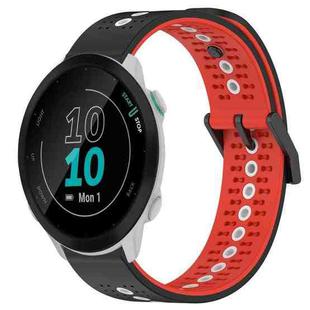 For Garmin Forerunner 55 20mm Tricolor Breathable Silicone Watch Band(Black+Red+White)