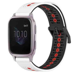 For Garmin Venu SQ 20mm Tricolor Breathable Silicone Watch Band(White+Black+Red)