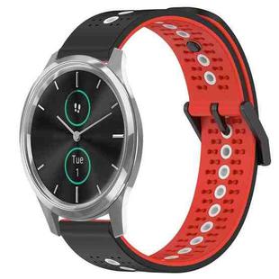 For Garminmove Luxe 20mm Tricolor Breathable Silicone Watch Band(Black+Red+White)