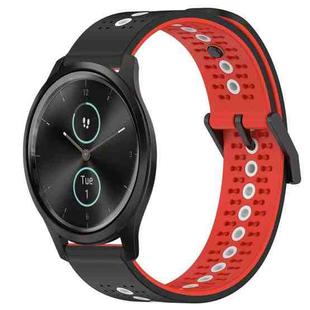 For Garmin Garminmove Style 20mm Tricolor Breathable Silicone Watch Band(Black+Red+White)