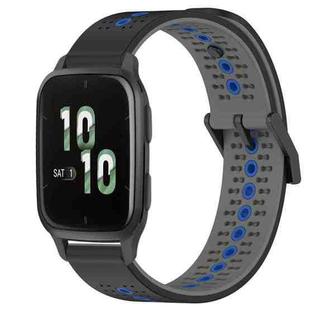 For Garmin Forerunner Sq2 20mm Tricolor Breathable Silicone Watch Band(Black+Grey+Blue)