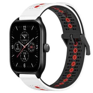 For Amazfit GTS 4 20mm Tricolor Breathable Silicone Watch Band(White+Black+Red)