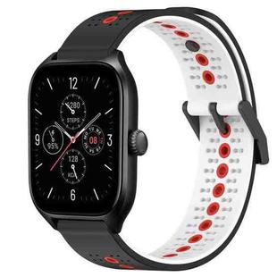 For Amazfit GTS 4 20mm Tricolor Breathable Silicone Watch Band(Black+White+Red)