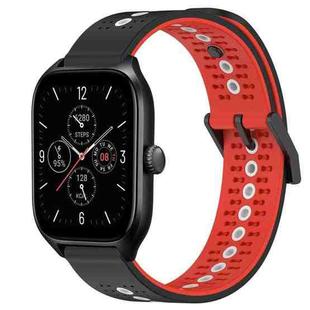 For Amazfit GTS 4 20mm Tricolor Breathable Silicone Watch Band(Black+Red+White)