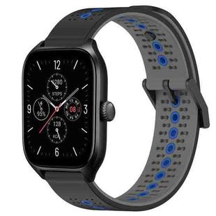 For Amazfit GTS 4 20mm Tricolor Breathable Silicone Watch Band(Black+Grey+Blue)