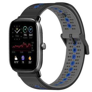 For Amazfit GTS 2 Mini 20mm Tricolor Breathable Silicone Watch Band(Black+Grey+Blue)