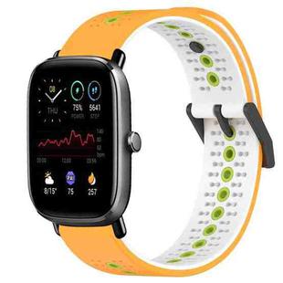 For Amazfit GTS 2 Mini 20mm Tricolor Breathable Silicone Watch Band(Yellow+White+Lime)