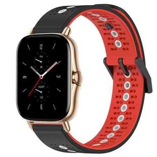 For Amazfit GTS 2 20mm Tricolor Breathable Silicone Watch Band(Black+Red+White)