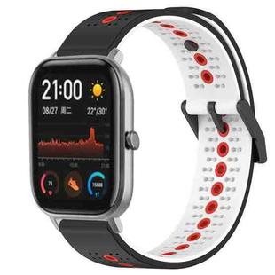 For Amazfit GTS 20mm Tricolor Breathable Silicone Watch Band(Black+White+Red)