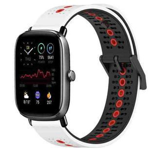 For Amazfit GTS 4 Mini 20mm Tricolor Breathable Silicone Watch Band(White+Black+Red)