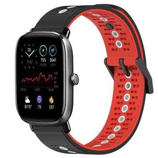 For Amazfit GTS 4 Mini 20mm Tricolor Breathable Silicone Watch Band(Black+Red+White)