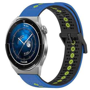 For Huawei Watch GT3 Pro 46mm 22mm Tricolor Breathable Silicone Watch Band(Blue+Black+Lime)