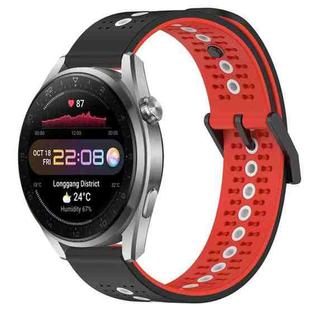 For Huawei Watch 3 Pro New 22mm Tricolor Breathable Silicone Watch Band(Black+Red+White)