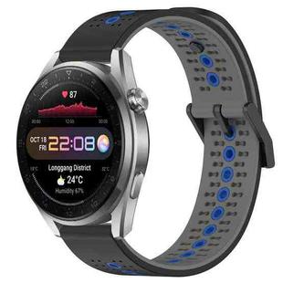 For Huawei Watch 3 Pro New 22mm Tricolor Breathable Silicone Watch Band(Black+Grey+Blue)