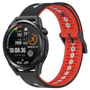 For Huawei Watch GT Runner 22mm Tricolor Breathable Silicone Watch Band(Black+Red+White)