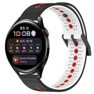 For Huawei Watch 3 22mm Tricolor Breathable Silicone Watch Band(Black+White+Red)