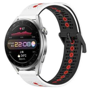 For Huawei Watch 3 Pro 22mm Tricolor Breathable Silicone Watch Band(White+Black+Red)