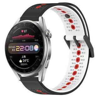 For Huawei Watch 3 Pro 22mm Tricolor Breathable Silicone Watch Band(Black+White+Red)
