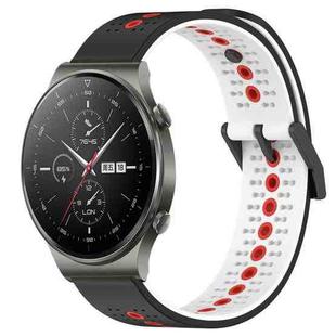 For Huawei GT2 Pro 22mm Tricolor Breathable Silicone Watch Band(Black+White+Red)