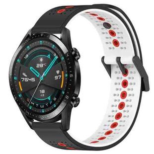 For Huawei GT2 46mm 22mm Tricolor Breathable Silicone Watch Band(Black+White+Red)