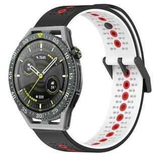For Huawei Watch GT3 SE 22mm Tricolor Breathable Silicone Watch Band(Black+White+Red)