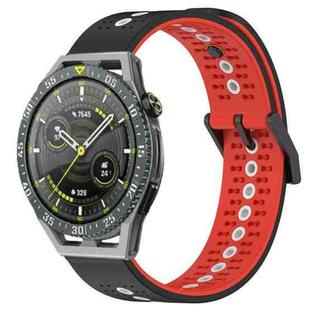 For Huawei Watch GT3 SE 22mm Tricolor Breathable Silicone Watch Band(Black+Red+White)