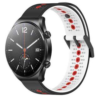 For Xiaomi MI Watch S1 22mm Tricolor Breathable Silicone Watch Band(Black+White+Red)