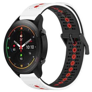 For Xiaomi MI Watch S1 Pro 22mm Tricolor Breathable Silicone Watch Band(White+Black+Red)