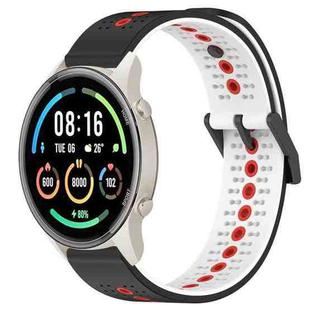 For Xiaomi MI Watch Sport 22mm Tricolor Breathable Silicone Watch Band(Black+White+Red)
