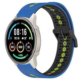 For Xiaomi MI Watch Sport 22mm Tricolor Breathable Silicone Watch Band(Blue+Black+Lime)