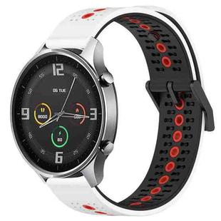 For Xiaomi MI Watch Color 22mm Tricolor Breathable Silicone Watch Band(White+Black+Red)
