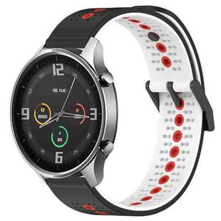 For Xiaomi MI Watch Color 22mm Tricolor Breathable Silicone Watch Band(Black+White+Red)