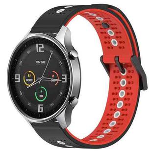 For Xiaomi MI Watch Color 22mm Tricolor Breathable Silicone Watch Band(Black+Red+White)