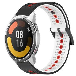 For Xiaomi Watch S1 Active 22mm Tricolor Breathable Silicone Watch Band(Black+White+Red)