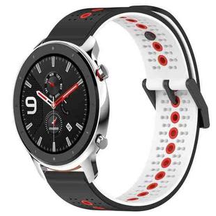 For Amazfit GTR 4 22mm Tricolor Breathable Silicone Watch Band(Black+White+Red)