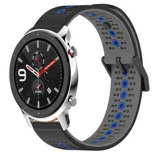 For Amazfit GTR 4 22mm Tricolor Breathable Silicone Watch Band(Black+Grey+Blue)