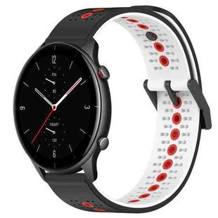 For Amazfit GTR 2e 22mm Tricolor Breathable Silicone Watch Band(Black+White+Red)