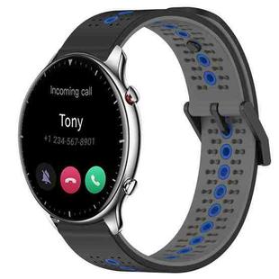 For Amazfit GTR 2 22mm Tricolor Breathable Silicone Watch Band(Black+Grey+Blue)