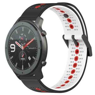 For Amazfit GTR 47mm 22mm Tricolor Breathable Silicone Watch Band(Black+White+Red)