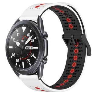 For Samsung Galaxy Watch3 45mm 22mm Tricolor Breathable Silicone Watch Band(White+Black+Red)