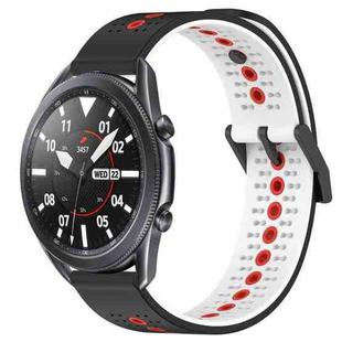 For Samsung Galaxy Watch3 45mm 22mm Tricolor Breathable Silicone Watch Band(Black+White+Red)